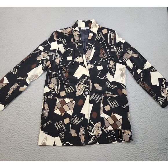 Women's Vintage Oversized Blazer Jacket Small 80’s Designer Statement Minimalist - Picture 7 of 11